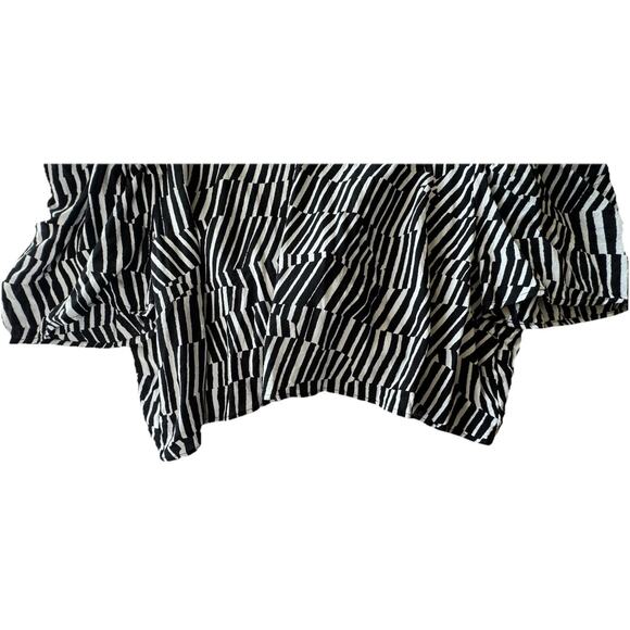 Open Edit Zebra Striped 3X Almost‎ Backless Puffy Sleeve Cropped Blouse Gorgeous - Picture 5 of 9